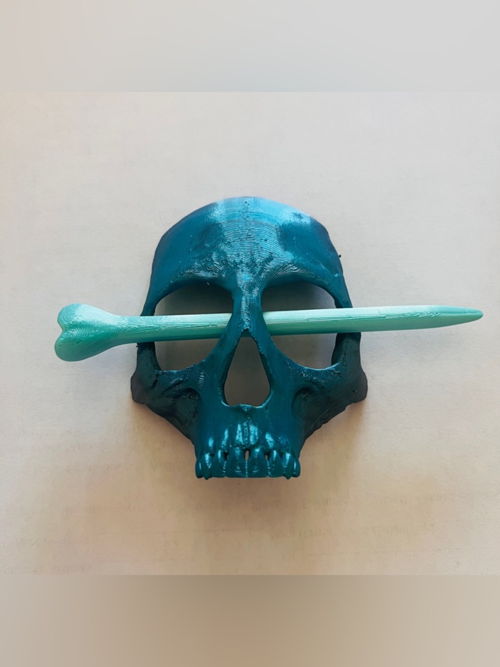 Teal Green Skull Hair Pin